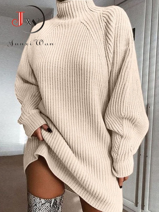 Turtleneck Oversized Sweater Dress